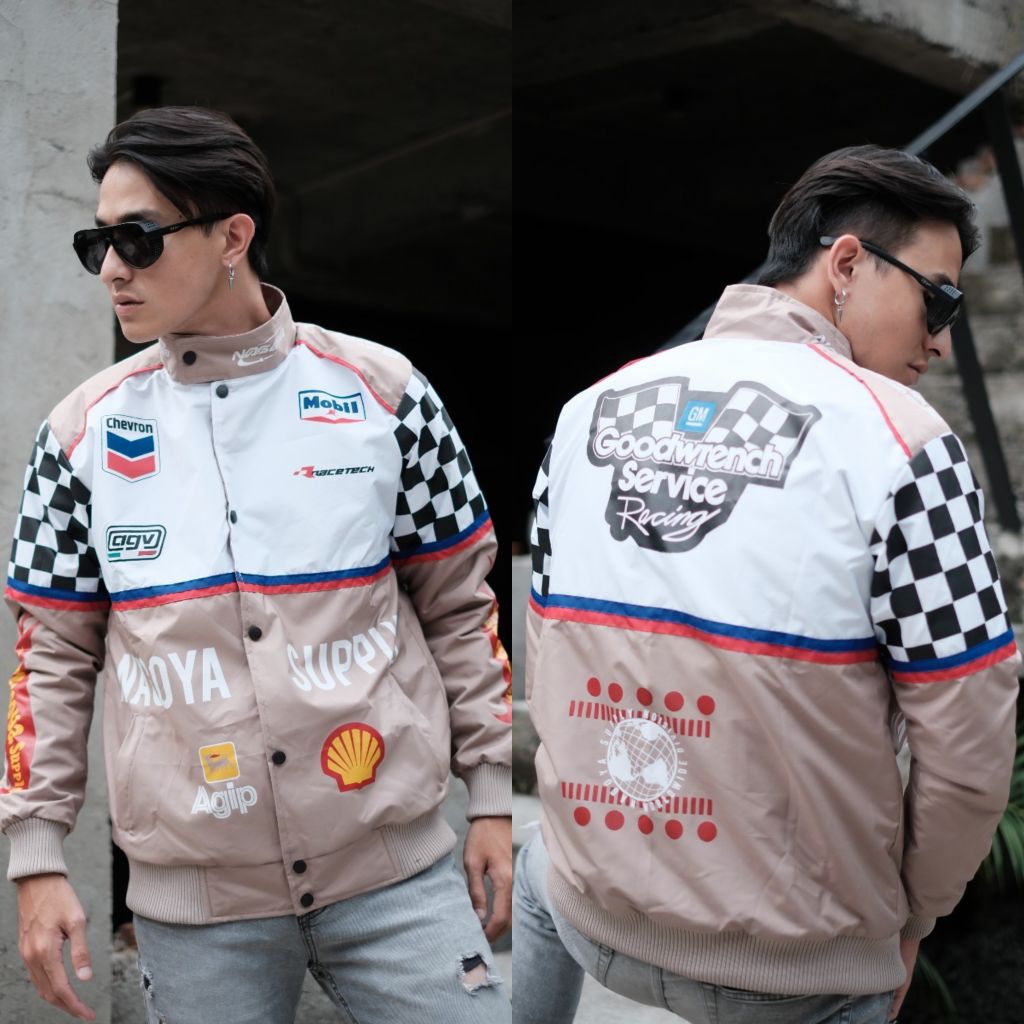 Nagoya Nascar Jacket Vintage Goodwrench Racing Cream | Jaket Nascar - L