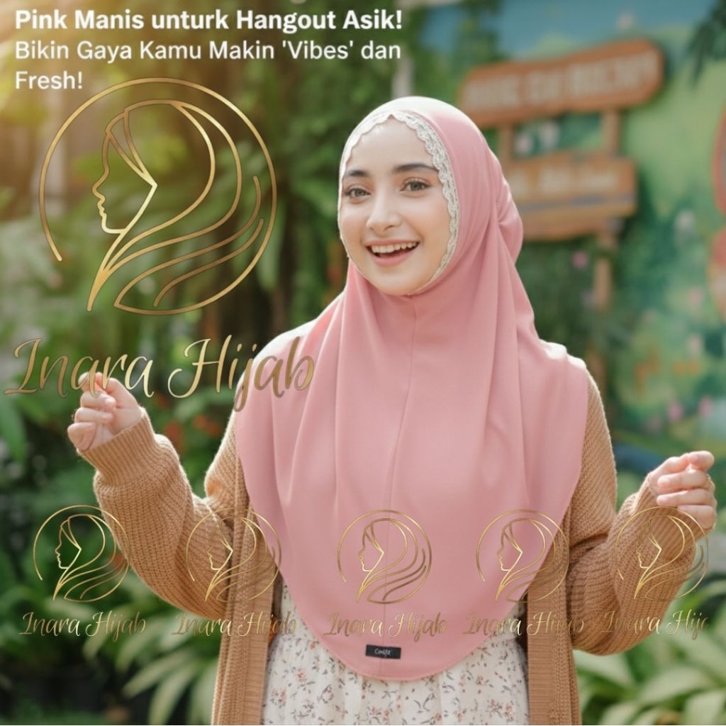 HIJAB INARA BERGO RENDA INSTAN SIZE L JERSEY PREMIUM HIJAB INSTAN BERGO PENGUIN NON PET JERSEY