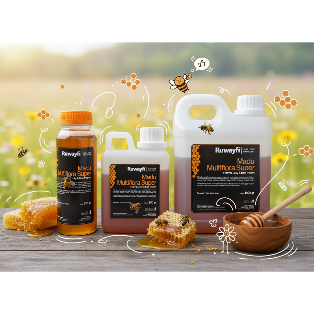 Madu Multiflora Super + Royal Jelly & Bee Pollen