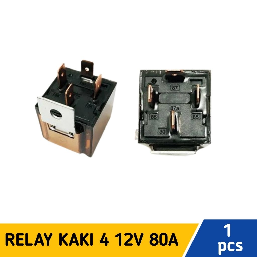 Relay Kaki 4 80A 12V – Untuk Klakson, Lampu, Aksesoris Motor/Mobil