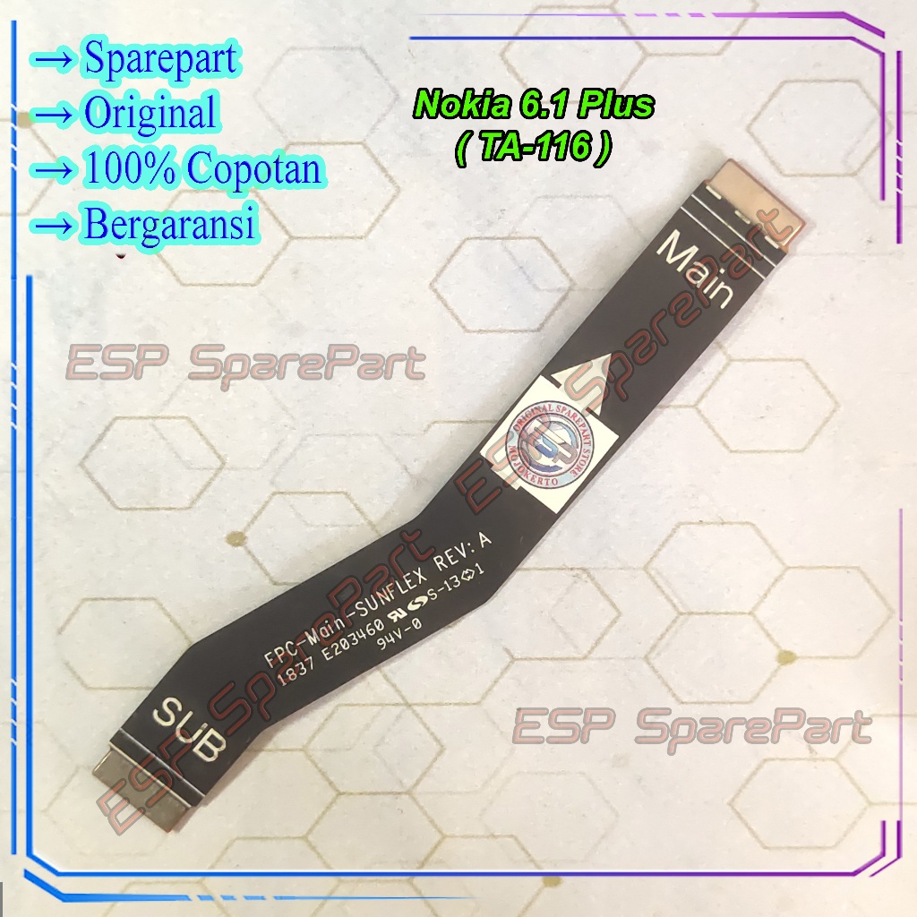Flexible Board Nokia 6.1 Plus TA-1116 Penghubung Mesin Ui Copotan