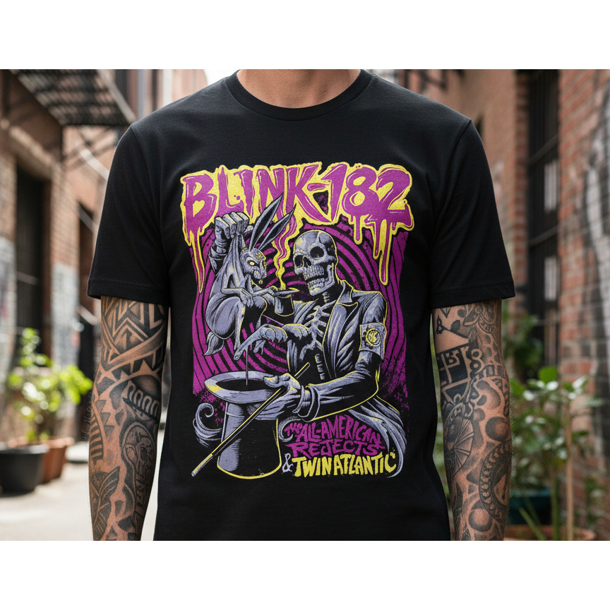 BAJU KAOS  BAND BLINK 182 S6 | Kaos Tshirt BAND BLINK 182  Katun Combed 24S