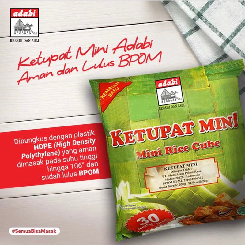 Adabi Ketupat Mini Isi 30 Lontong Rice Cube Ketupat Instant