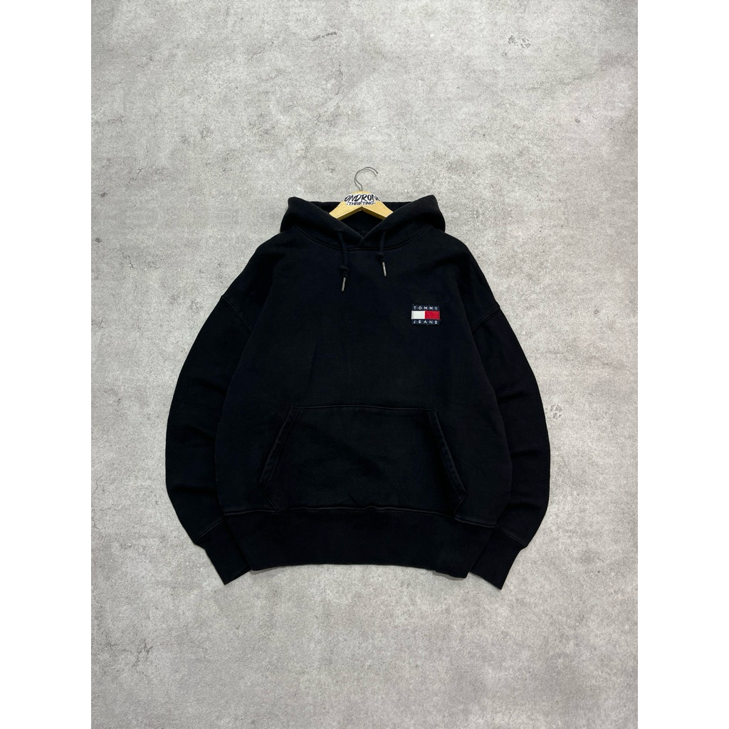 HOODIE TOMMY JEANS SMALL LOGO BLACK