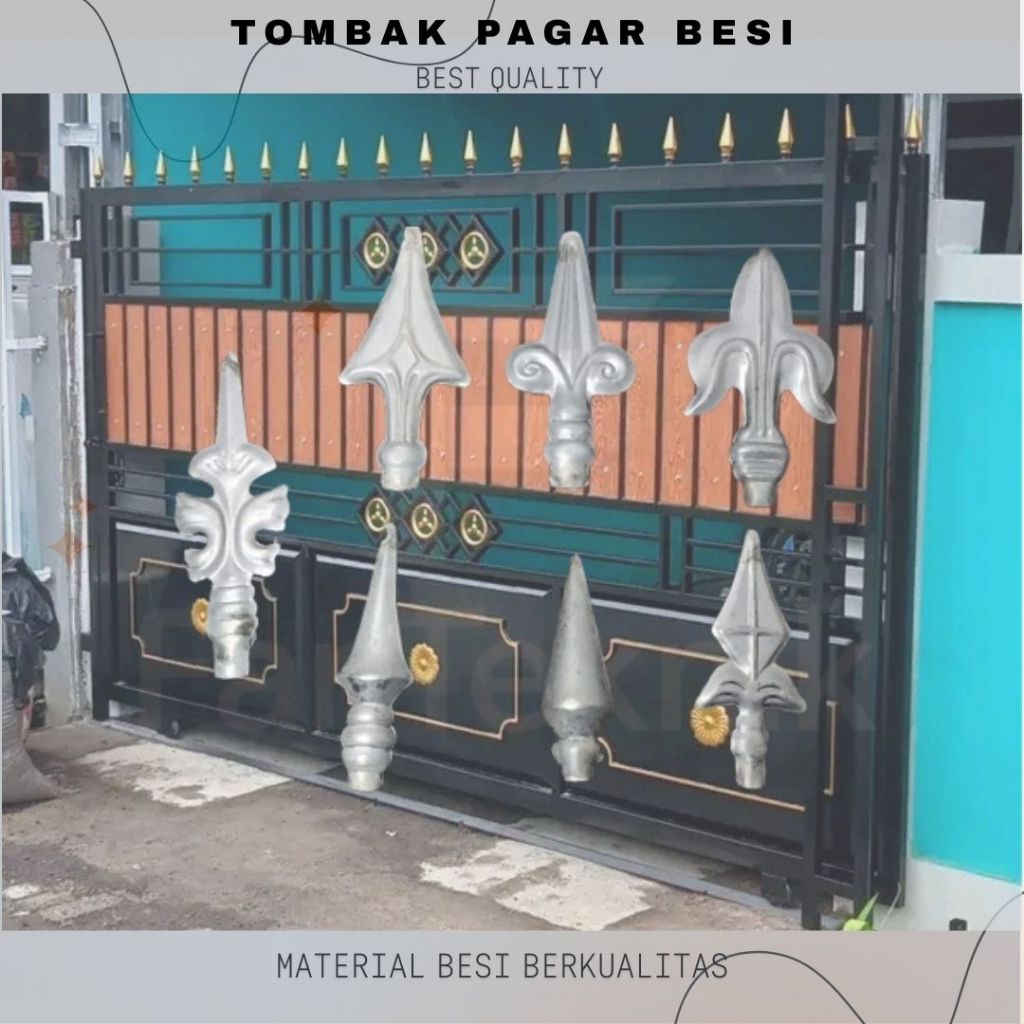 Tombak Plat Besi Pagar Rumah – Model Jantung, P4, Jarum, Kraton, Kumis, Blimbing, P5, Mercy, P3 – Or