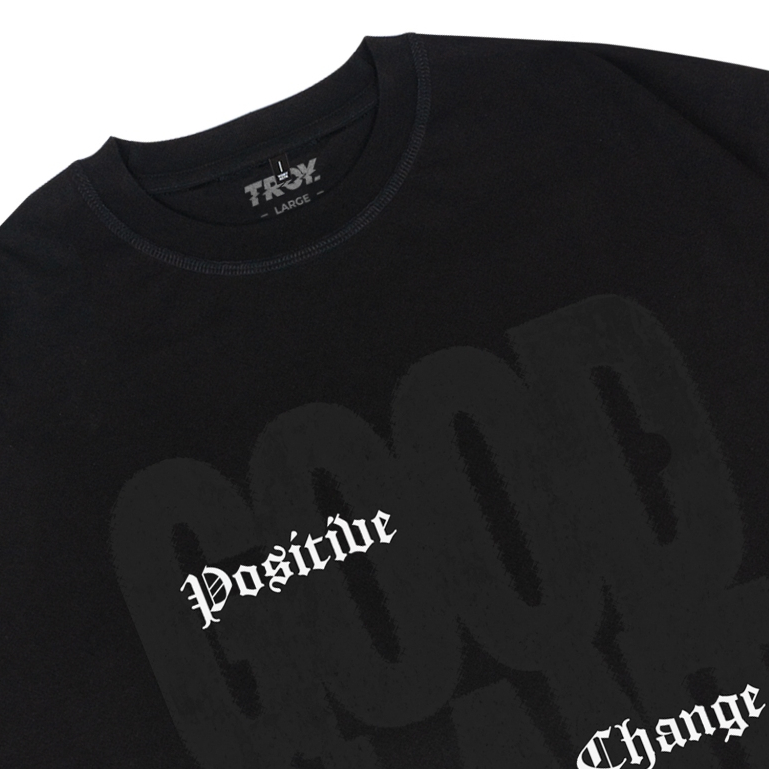Troy Company Boxy Oversize Tshirt Black Good Plant - Kaos Boxy Oversize Hitam Lengan Pendek MBD 3108