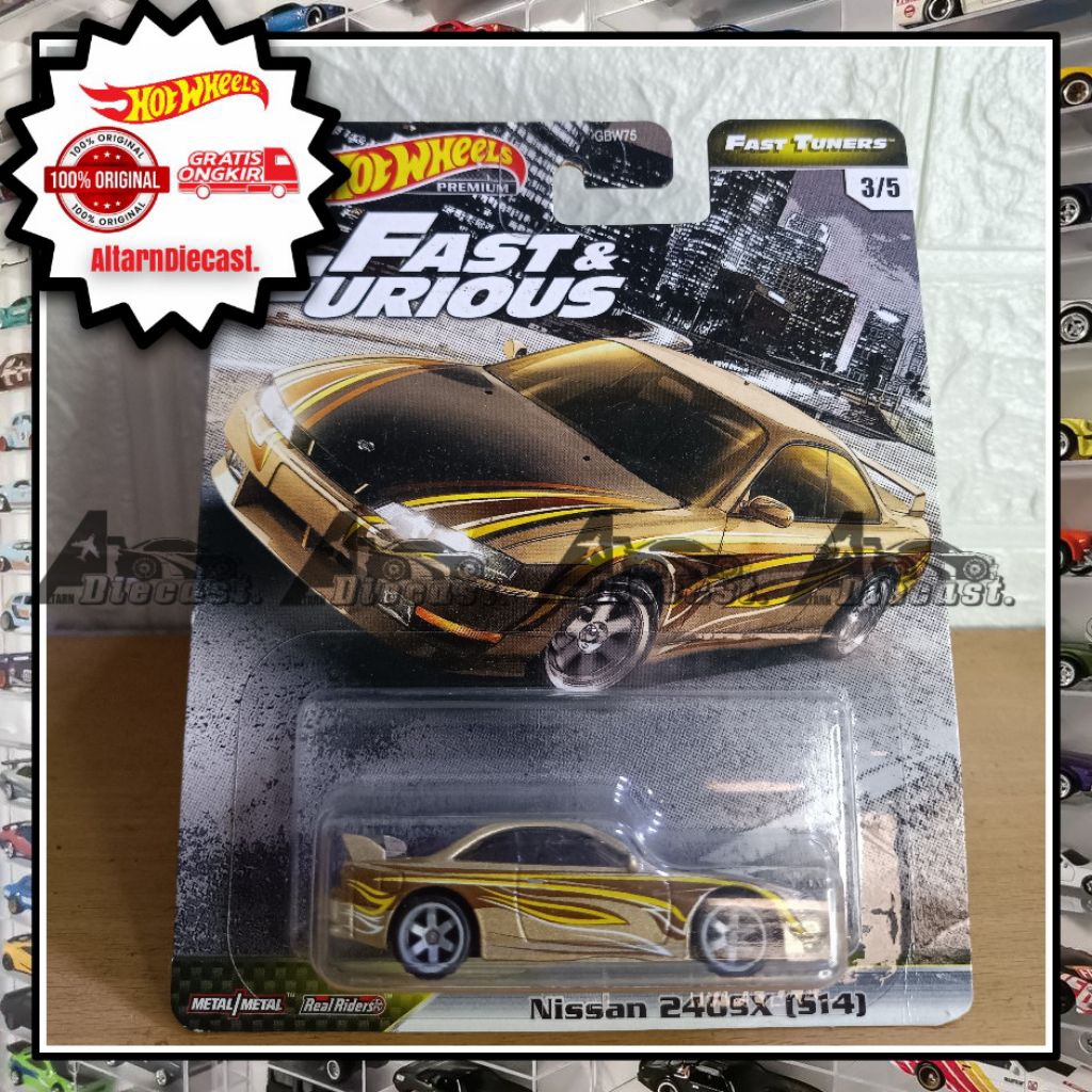 HOT WHEELS PREMIUM FAST FARIOUS Nissan 240Sx Gold