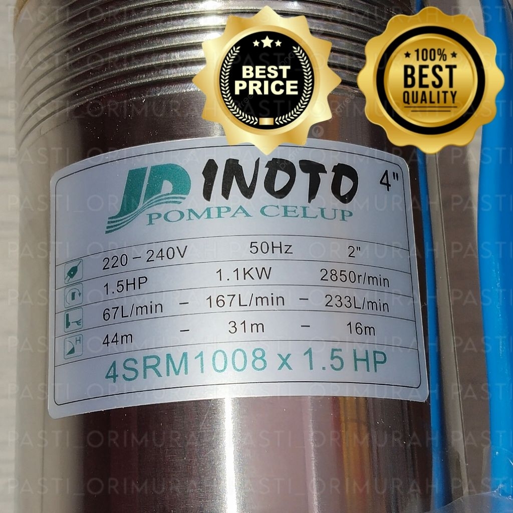 Submersible Pump Inoto 1.5 HP 1/2 Hp 1,5 Hp 4 SRM 4in + Control Box Pompa Satelit Inoto 4" 1,5HP pom