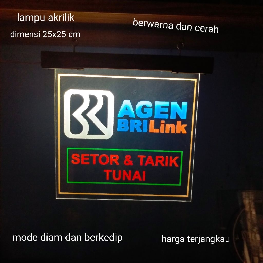 lampu agen brilink bri link set0r t4rik tun4i akrilik 25x25 lampu hias bisa custom reques colokan us