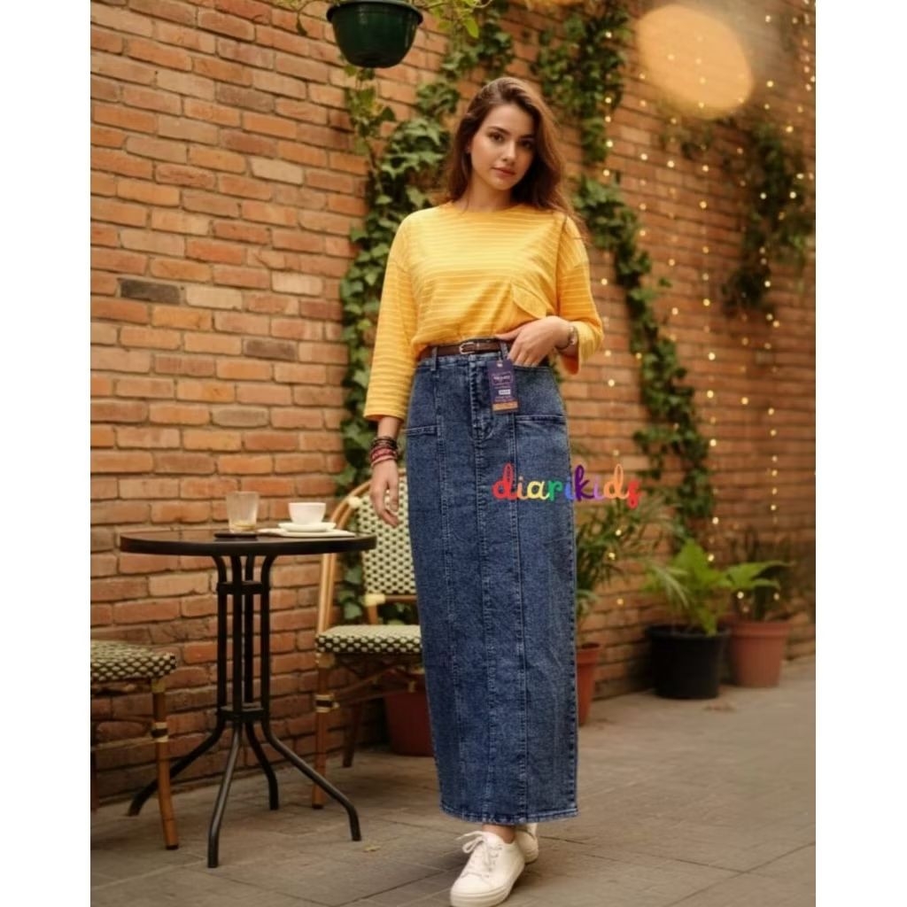 ROK JEANS SPAN KAISAN 12 TAHUN-REMAJA KN83 ROK JEANS KEKINIAN ROK SPAN KEREN ROK SPAN KECE ROK JEANS