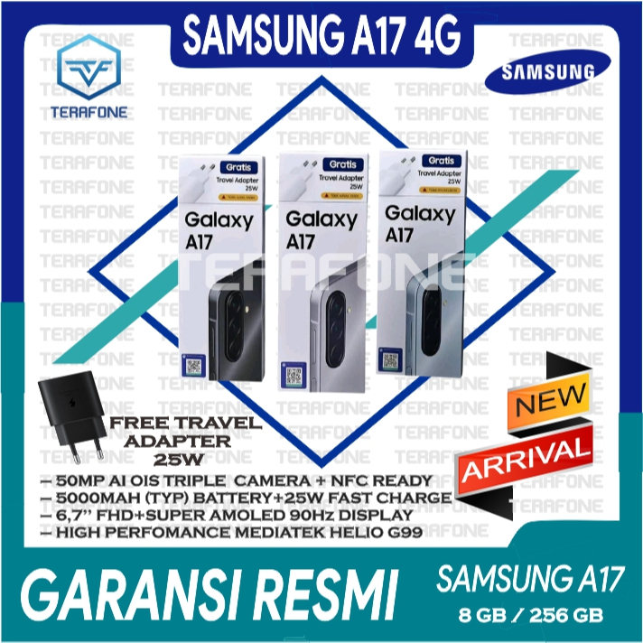 SAMSUNG GALAXY A17 4G RAM ( 8/128 ) ( 8/256 ) GB GARANSI RESMI TERMURAH