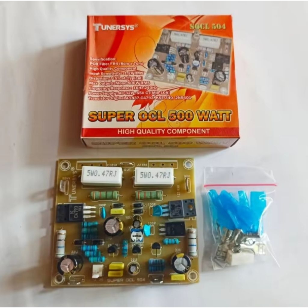 KIT OCL 504 Tunersys Super OCL 500 Watt – Rangkaian Power Amplifier Lengkap High Quality
