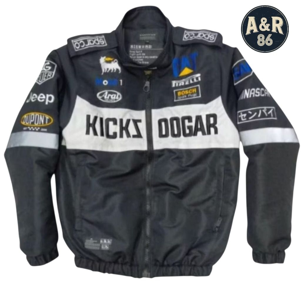 jaket pria kicksoogar racing nascar Hitam full bordir