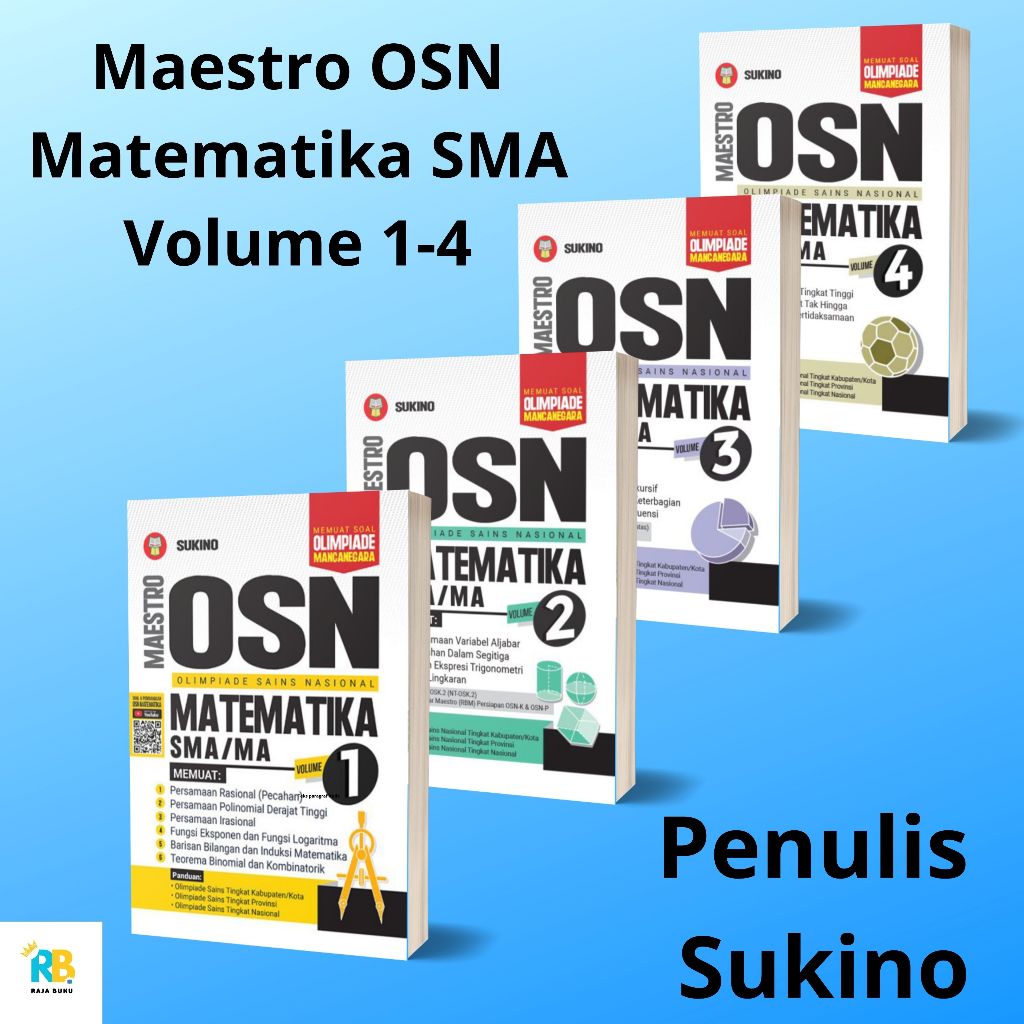 Buku Maestro OSN/KSN/Olimpiade Matematika SMA Volume 1/2/3/4-Sukino