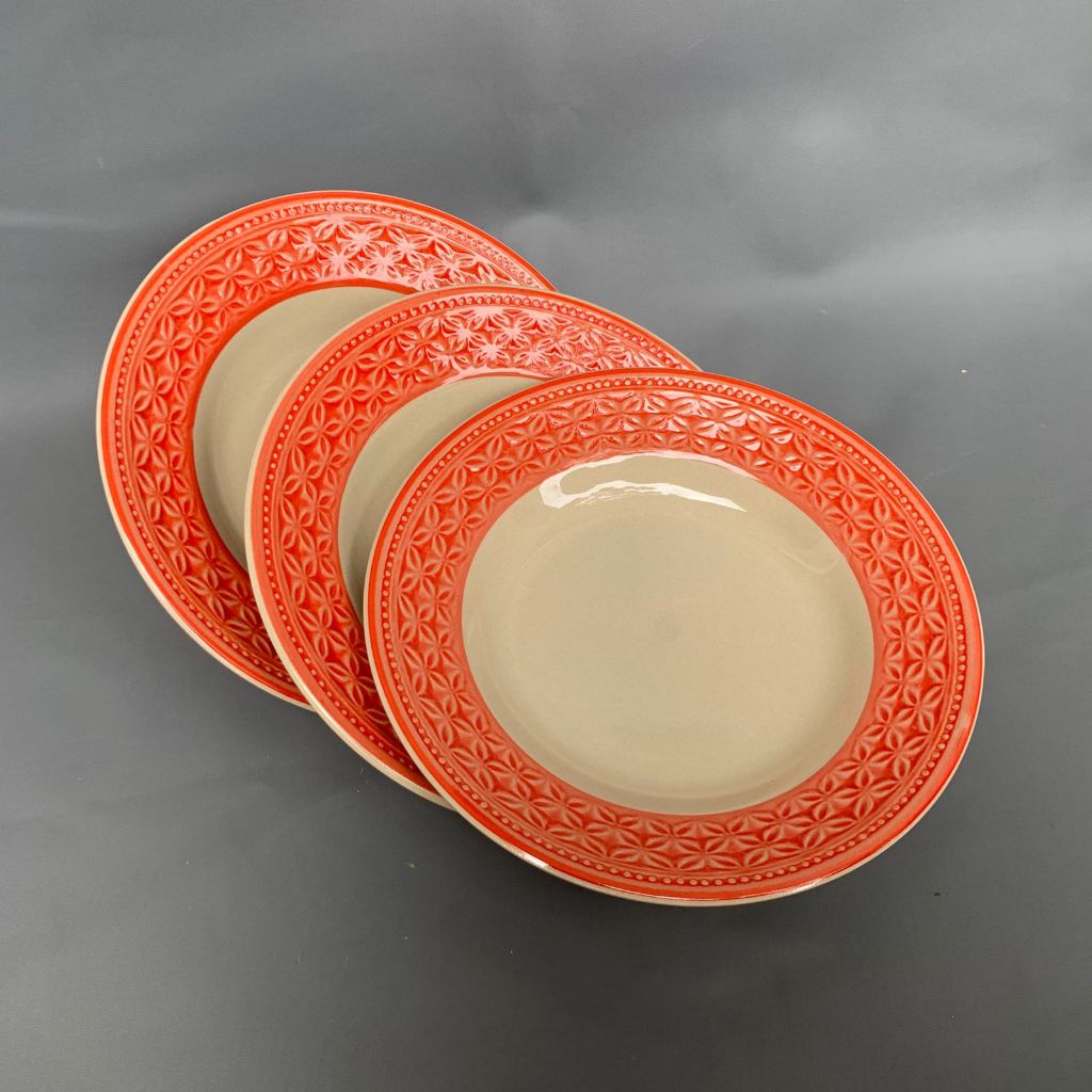 Piring Makan Keramik Batik Kawung 1 Lusin Piring Keramik Piring Makan
