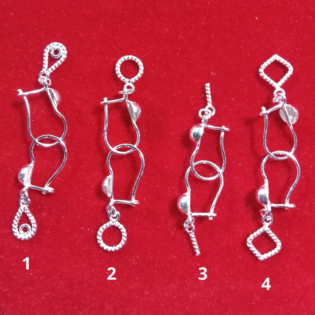 Anting kait perak murni asli~ada kwitansi pembelian~perhiasan perak murni asli