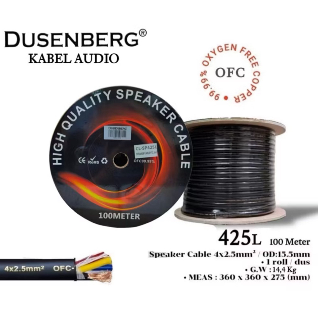 10Meter KABEL AUDIO SPEAKER DUSENBERG ISI 4x2,5mm - KABEL SPEAKER MURAH BERKUALITAS