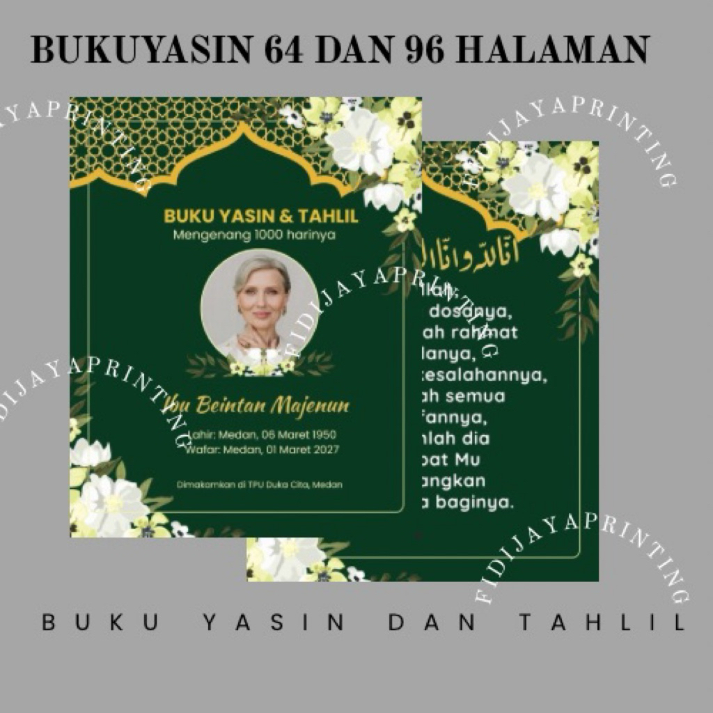 BUKU YASIN DAN TAHLIL 40 HARI 100 HARI 1000 HARI 64 HALAMAN 96 HALAMAN LENGKAP