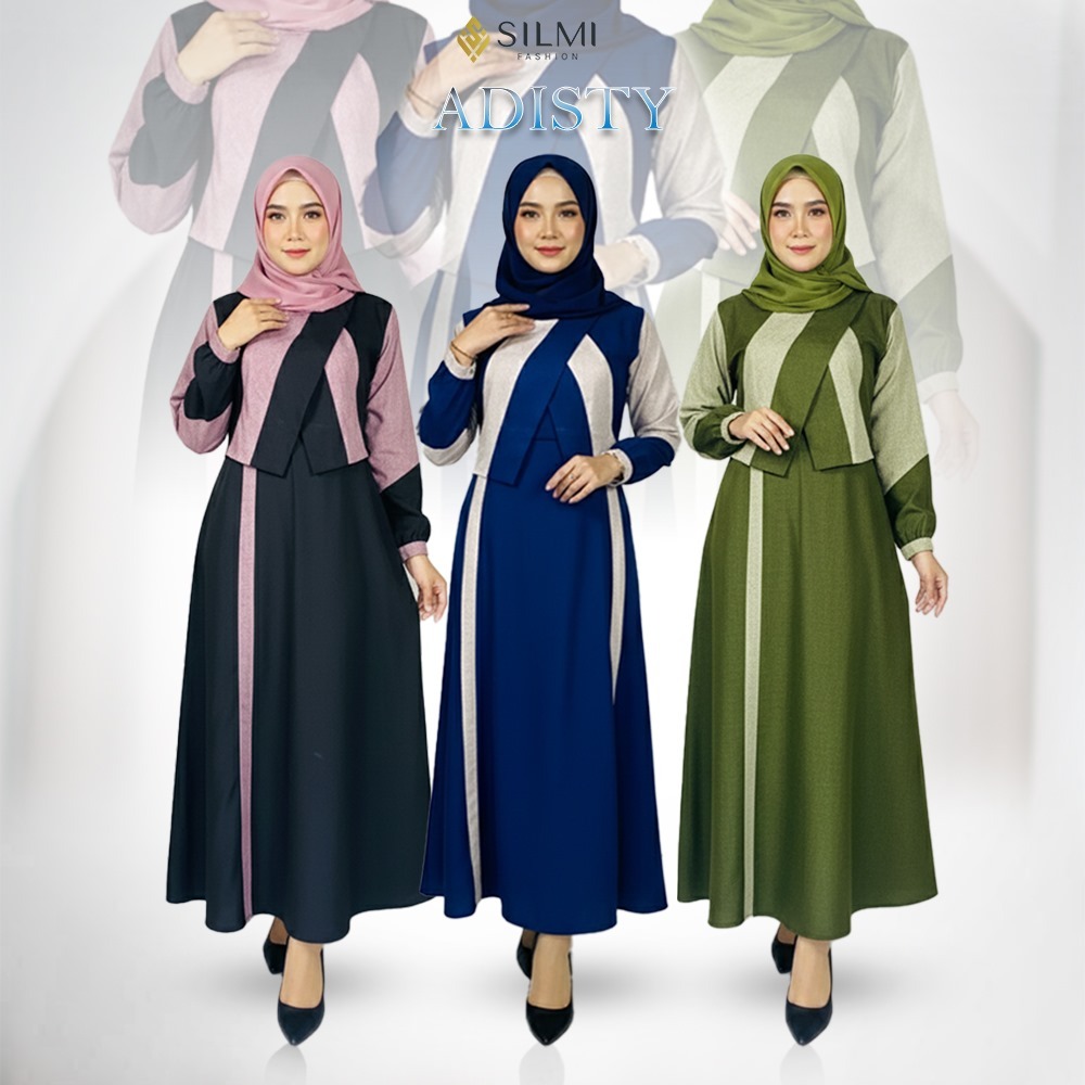 SILMI - Gamis Busui Simple Daily - Gamis Polos Kombinasi Adisty