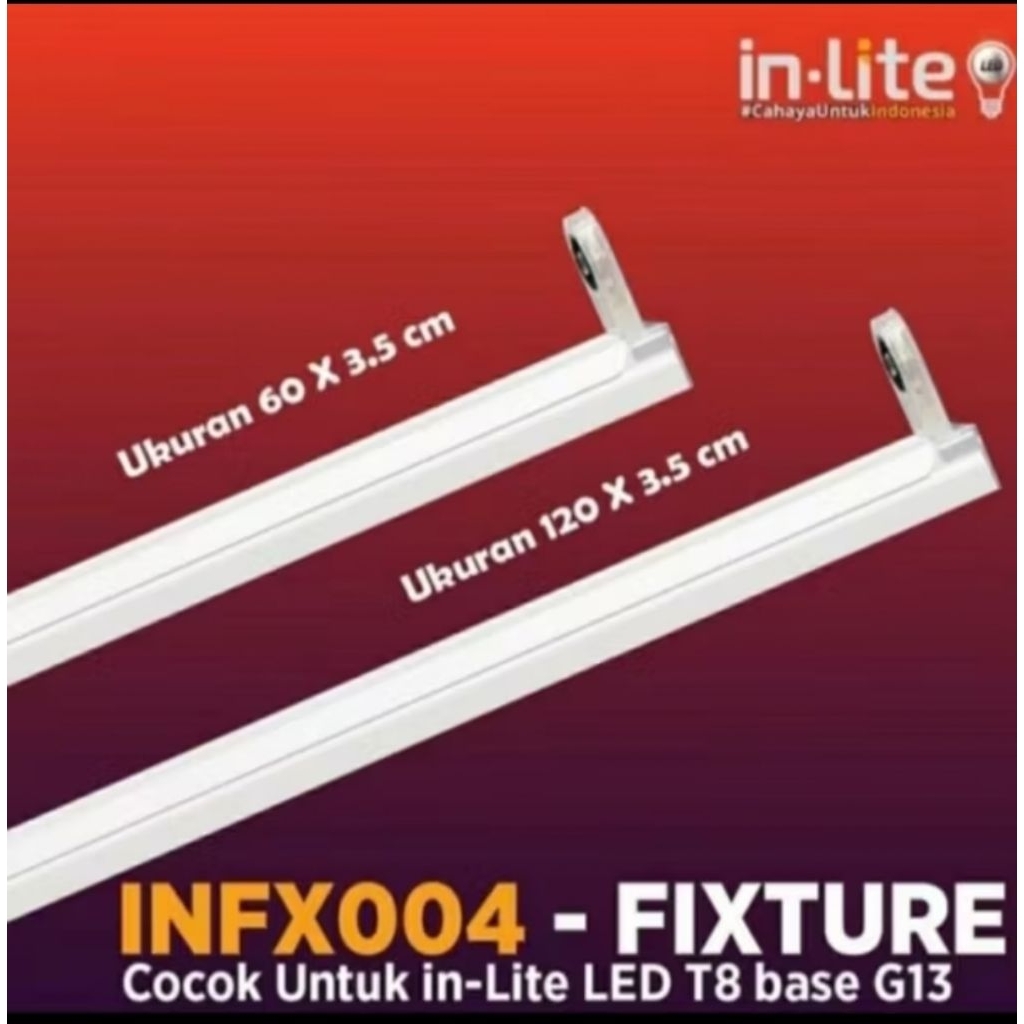 Rangka Kap Lampu TL Led 18 watt inlite 120 cm