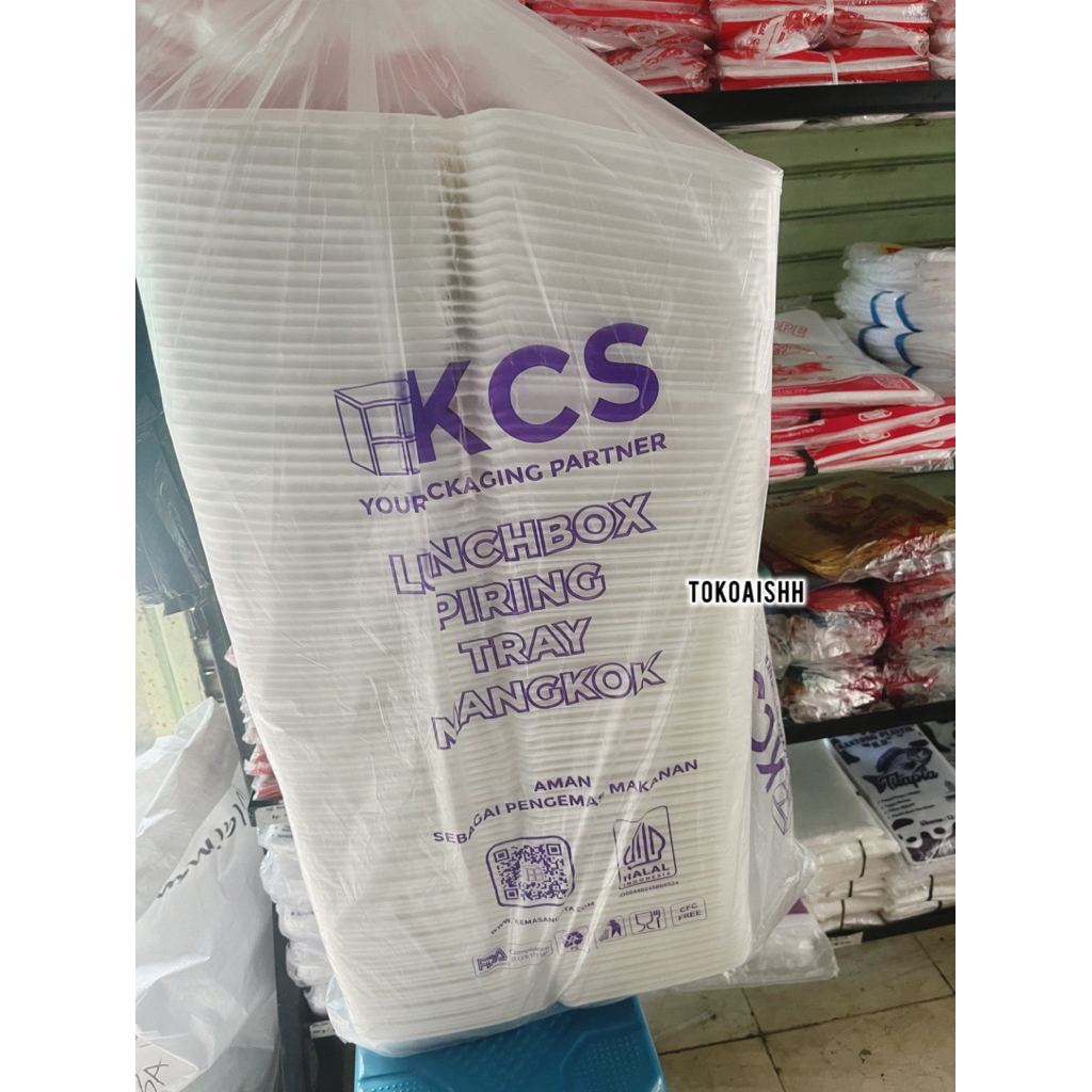 (INSTAN ONLY) 100 pcs Sterofoam Nasi dan bubur merk KCS  - sterofoam styforoam makanan nasi kotak bu