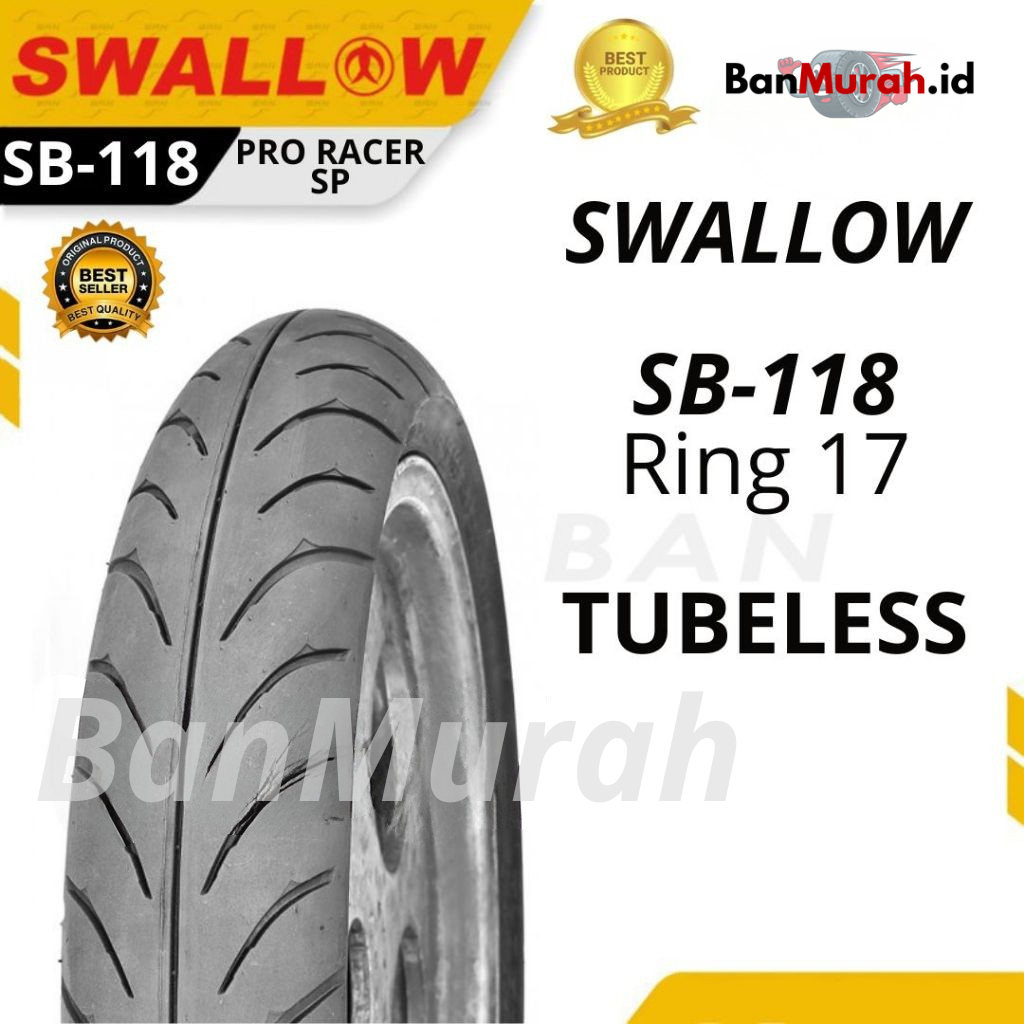 Ban Luar Motor RING 17 TUBELESS Swallow SB-118 PRO RACER | 70/90 | 80/90 | 90/80 | 100/70 | Ring 17 