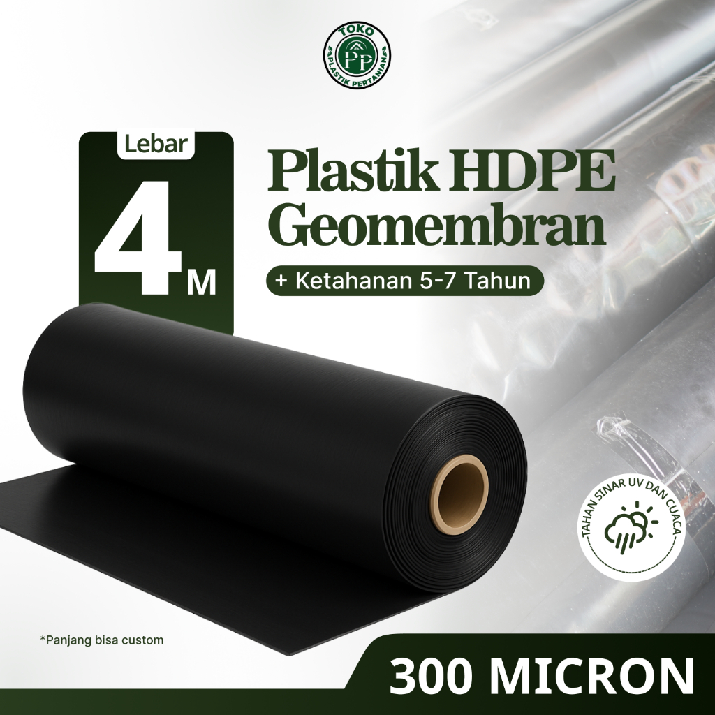 GEOMEMBRAN HDPE TEBAL 300 MICRON LEBAR 4 METER