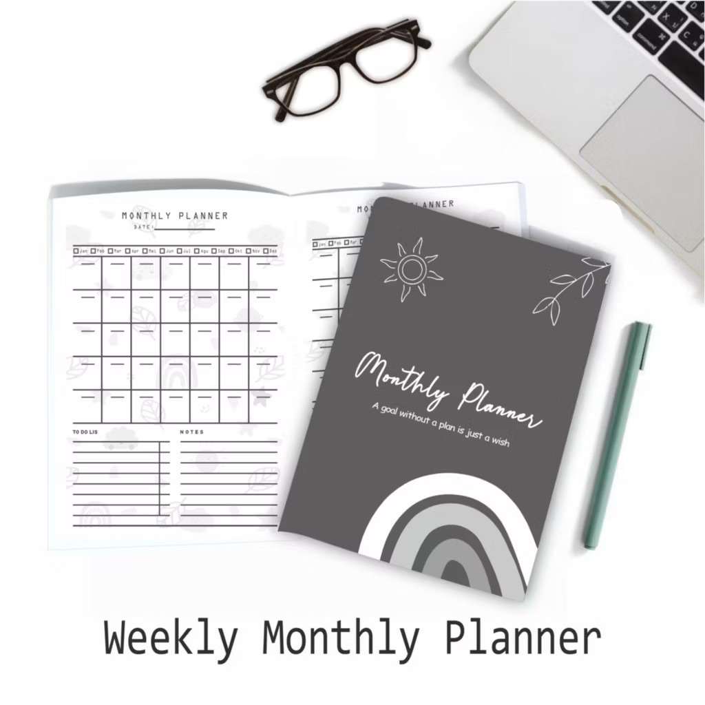 BUKU MONTHLY PLANNER / WEEKLY PLANNER BOOK / DAILY PLANNER / FINALCIAL PLANNER BOOK A5