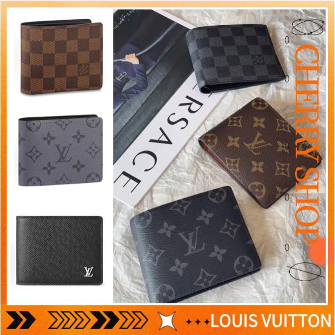 100% authentic  Louis vuitton MULTIPLE wallet  LV Men's Card Holder Ladies Coin Purse M60895