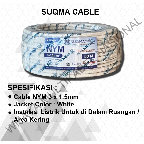 KABEL SUQMA NYM 3 x 1,5mm / 50 Meter