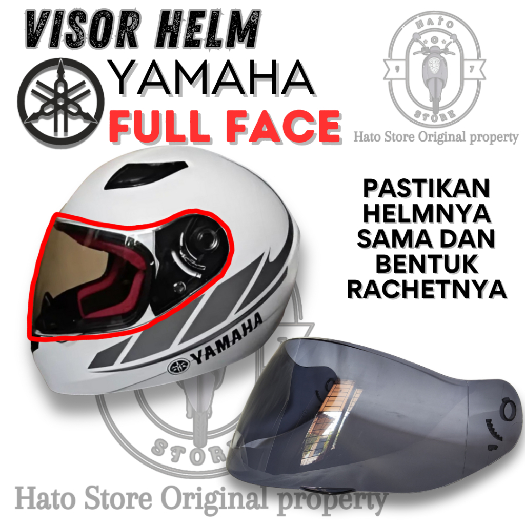 Kaca Helm Flat visor YAMAHA Full Face original pnp