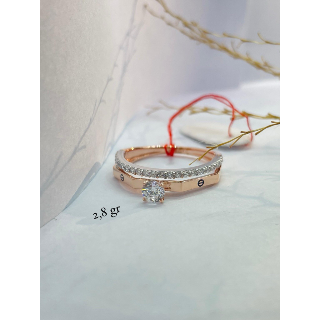 cincin solitaire emas kadar 750% / 17,18,22k