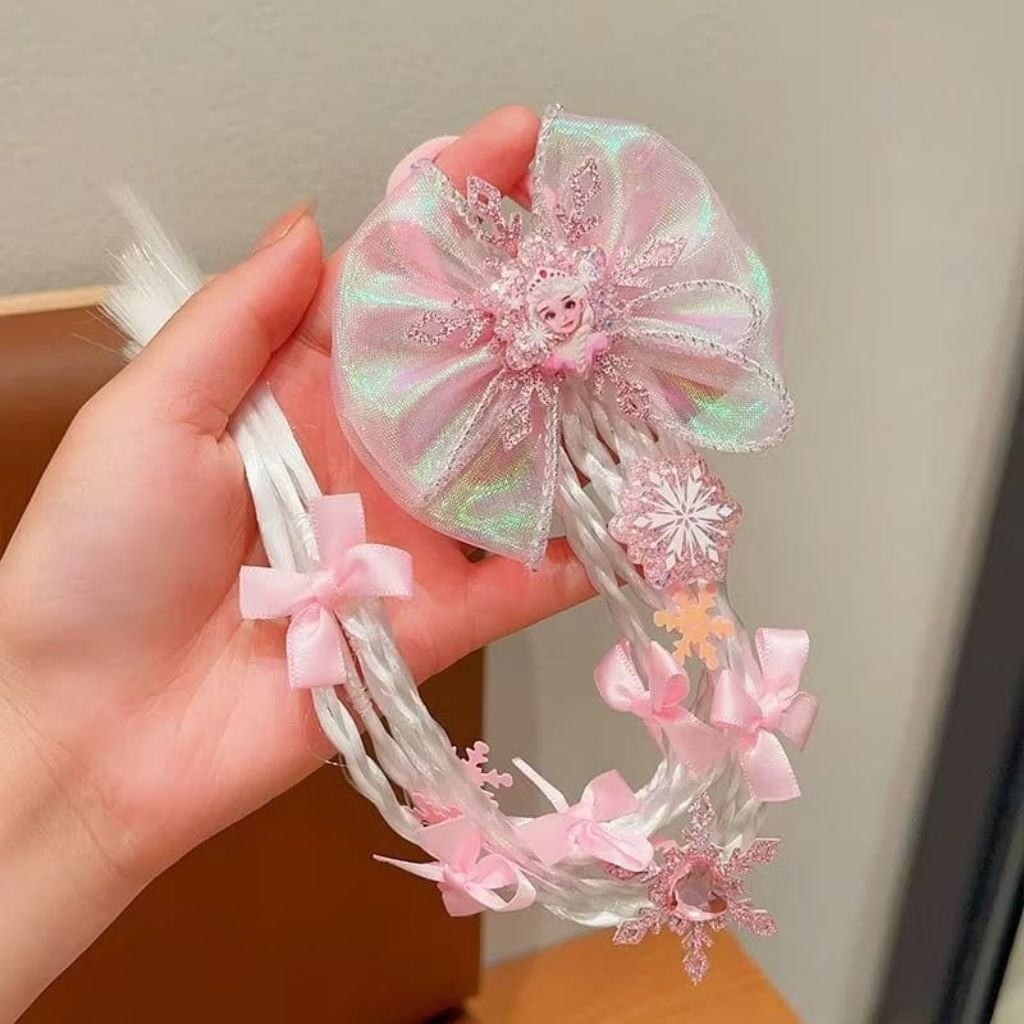 {YM} Ikat Rambut Wig Kepang Kuncir Ekor Kuda / Ikat Rambut Anak Perempuan Hair Band / Ikat Rambut Ke