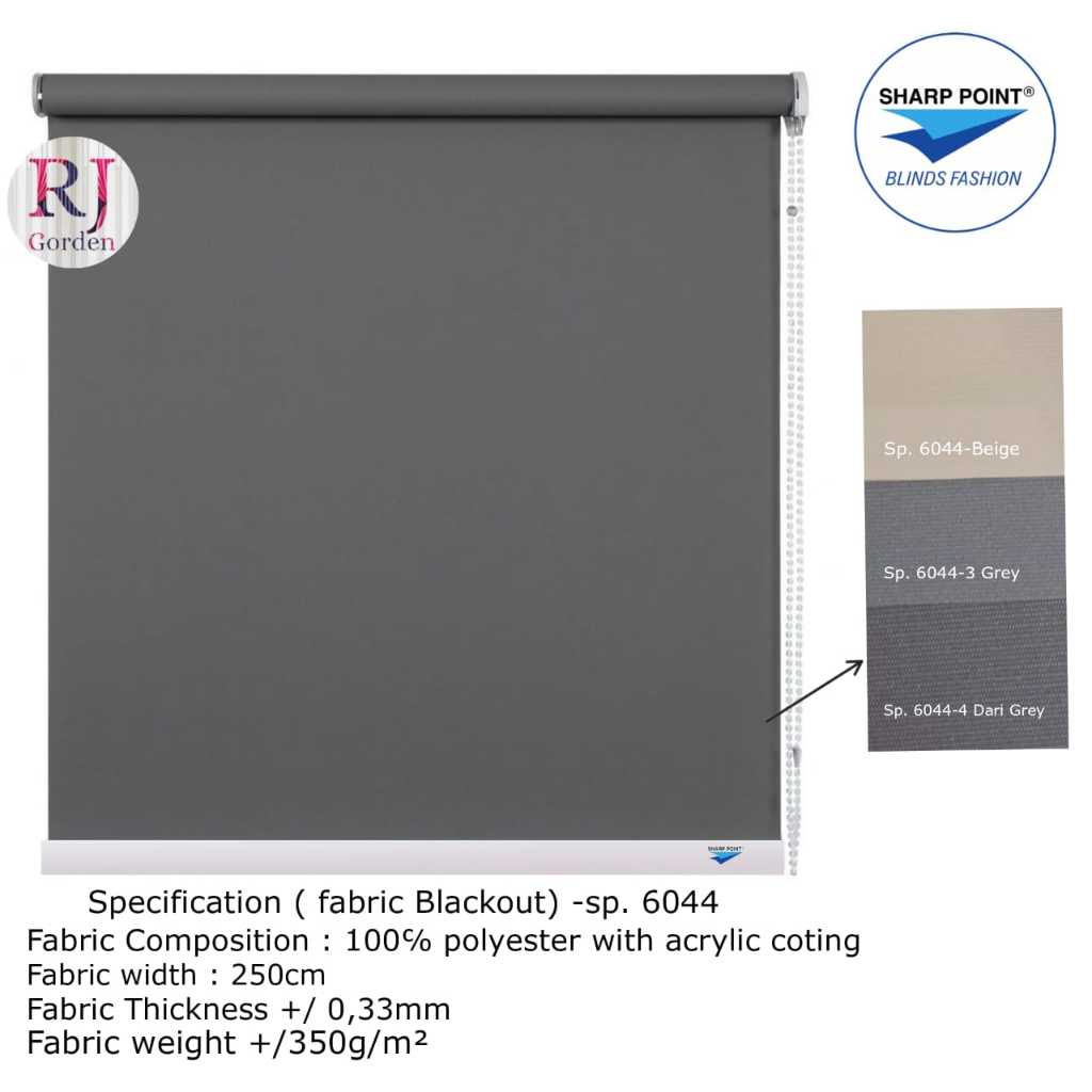 Roller Blind Blackout Sharp Point Tirai Jendela Tirai gulung Block Cahaya 100% Costum Ukuran
