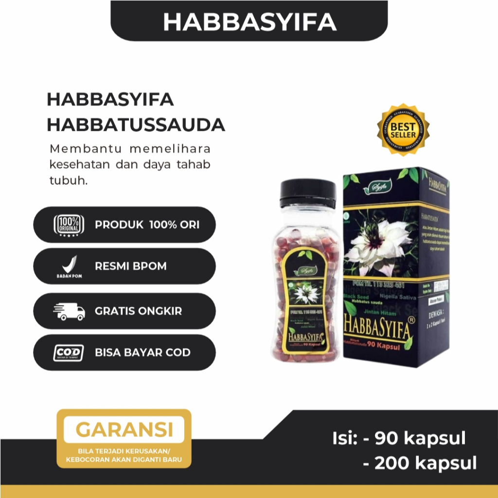 Habbasyifa 200 Kapsul Habbasyifa 90 Kapsul Habbasyifa Oil - 200 dan 90 Kapsul