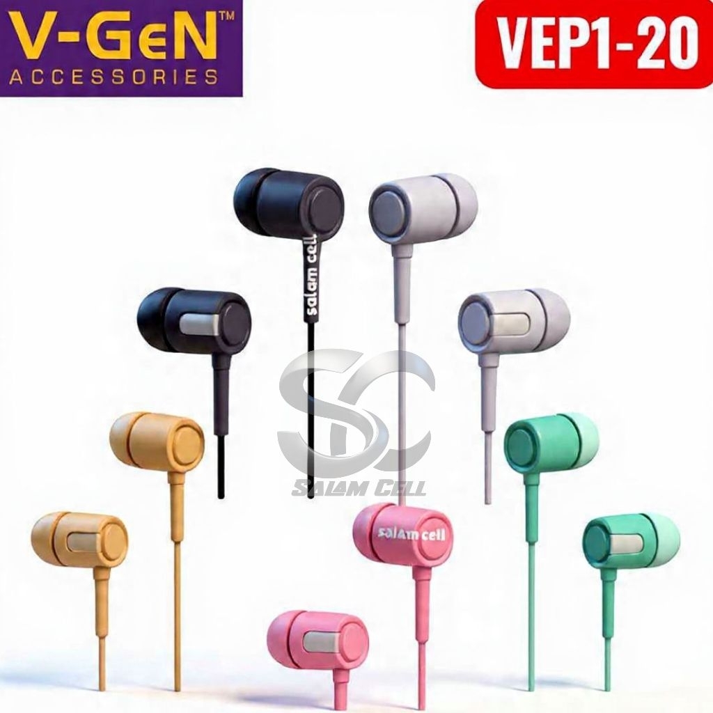 Headset Murah V-Gen VEP1-20 Extra Bass Stereo Sound With Microphone Original VGEN VEP1 20