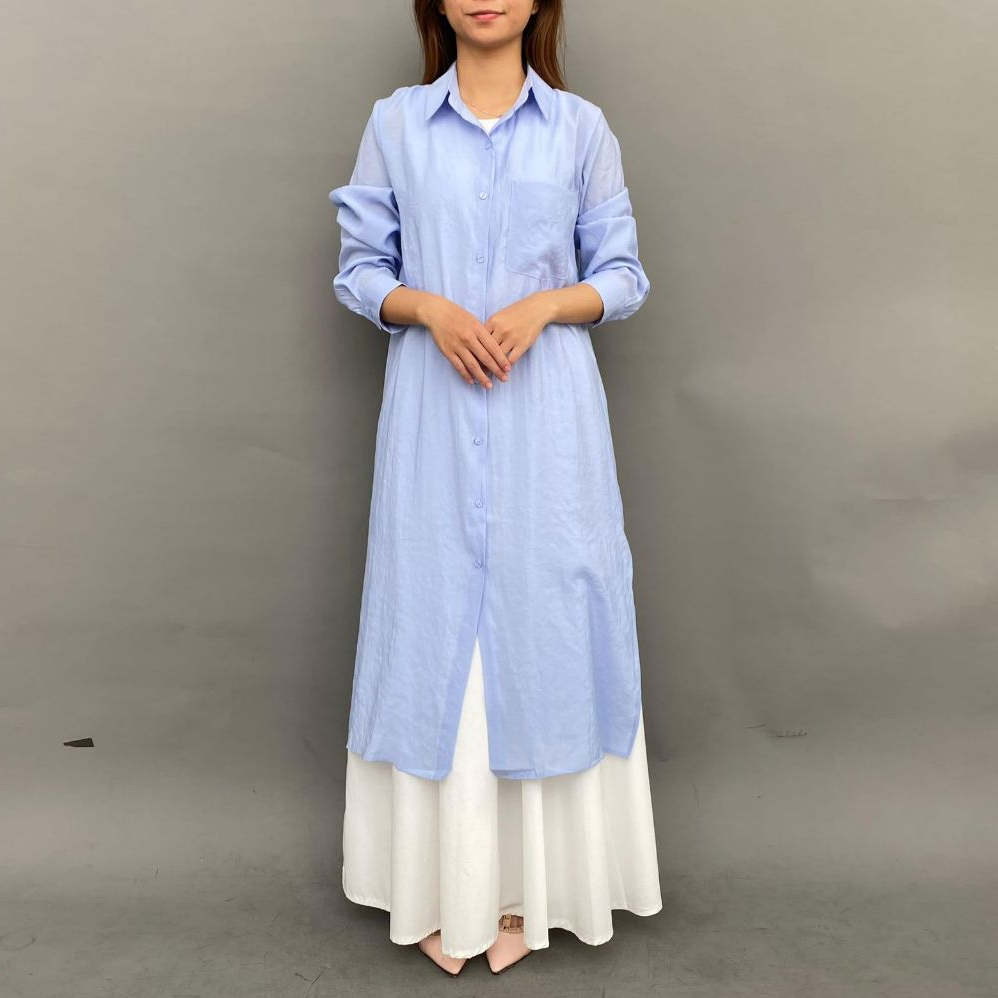 Magnolia Collection Atasan Wanita Dress Tunik Biru Langit