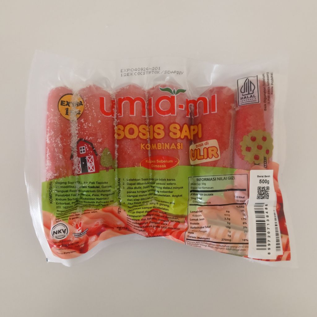 Umiami Sosis Sapi Ulir Jumbo 500gr