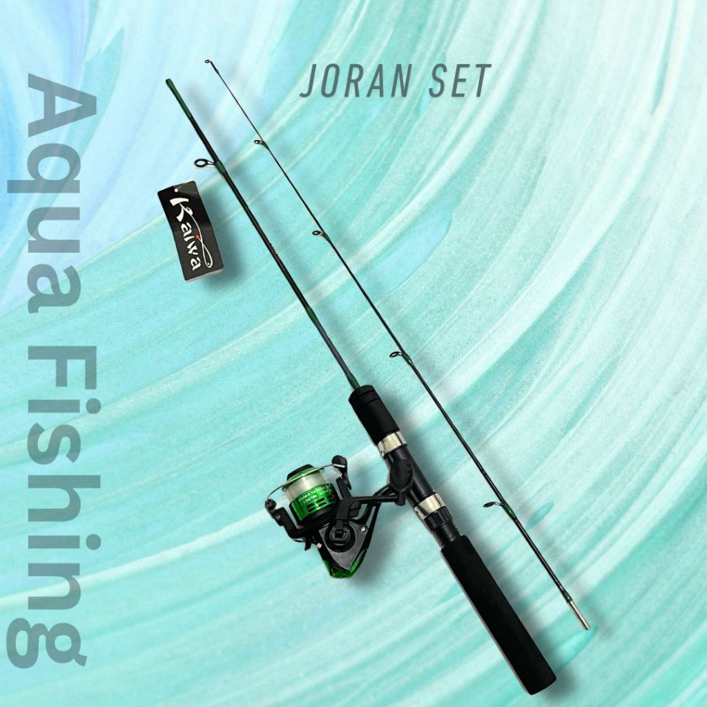 Joran Set Pancing Lentur Reel  Sambung Dua Udang Mantis Dengan Free Senar