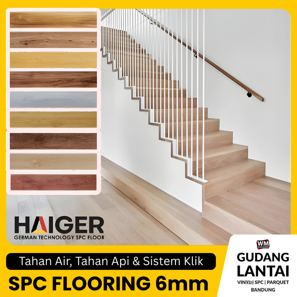 [PROMO] SPC Flooring 6mm HAIGER Infinite premium  | Lantai SPC Click System Anti rayap Motif Kayu