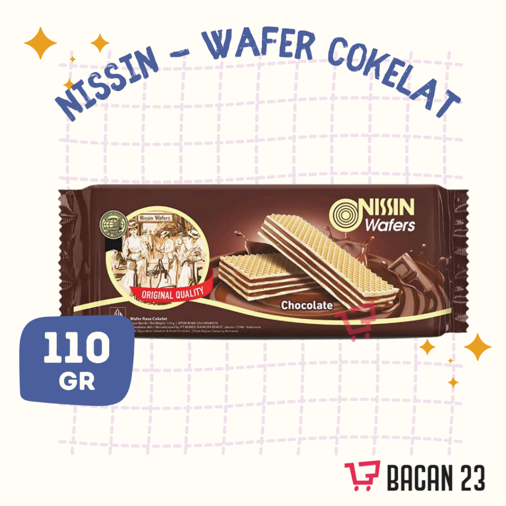 Nissin Wafers Cokelat (110 gr) ( Cokelat - Keju - Kacang - Strawberry ) / Wafer Coklat / Biskuit Lap
