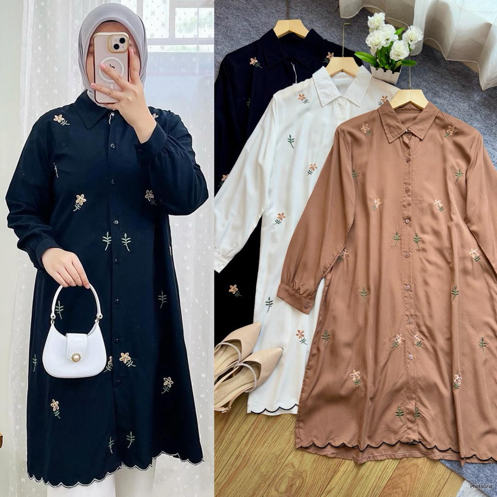 Tunik katun rayon shakila bordir premium