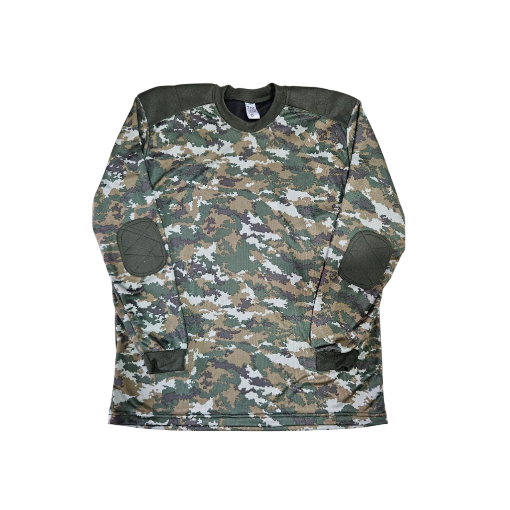 Kaos Deker Loreng Sage Green TNI Terbaru / Kaos Lengan Panjang Busa