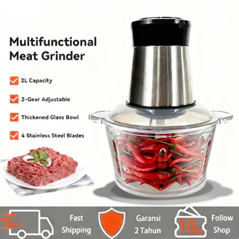 KINO Philips Chopper Daging Dan Bumbu Original Blender Bumbu Dapur-Penggiling Daging 2L