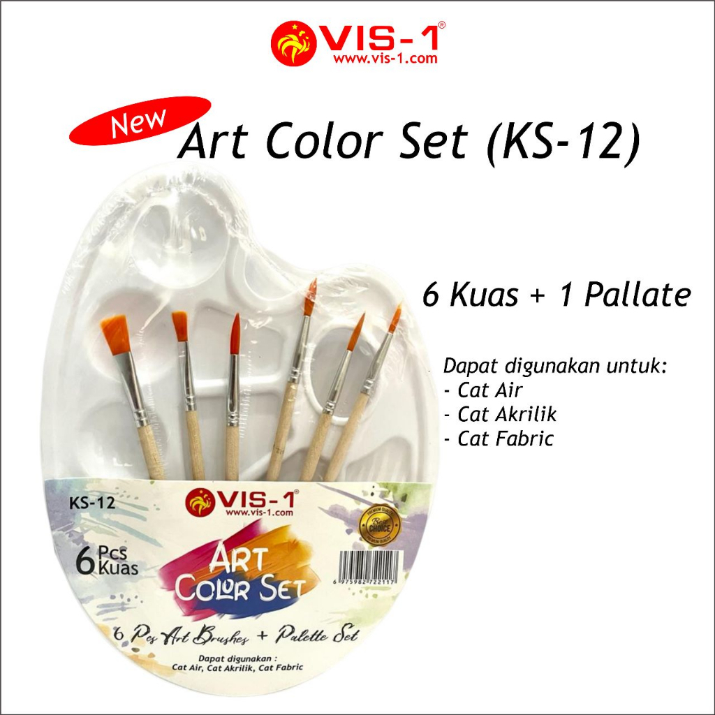 Kuas Lukis Set + Palet Lukis VIS -1