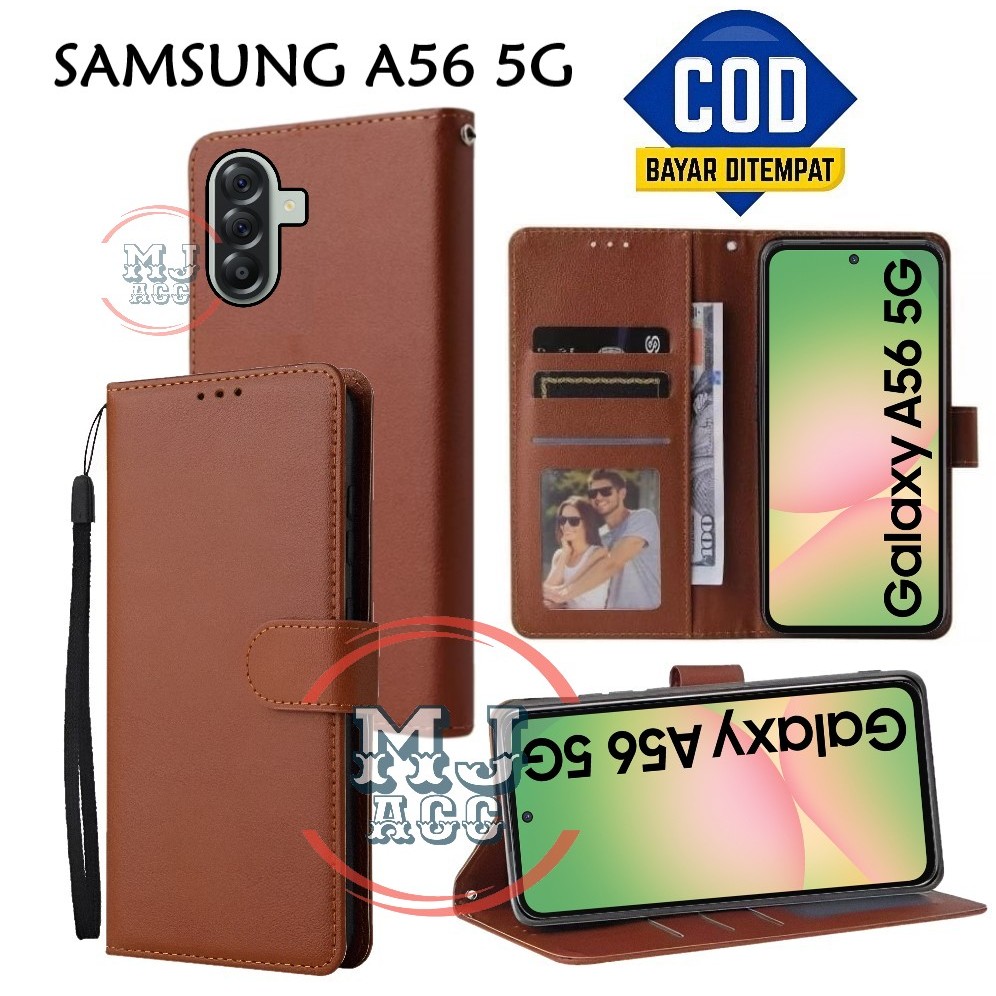 FlipCase Samsung A56 5G Leather Case Wallet Premium Casing Hp SAMSUNG A56 5G Cover Ponsel