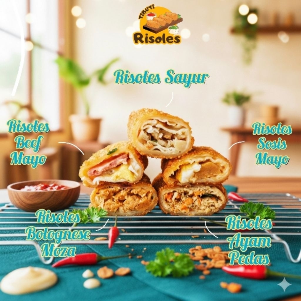 Risoles Sayur Risoles Sosis Telur Mayo Risoles Beef Telur Mayo Risoles Ayam Suwir Pedas Risoles Sosi