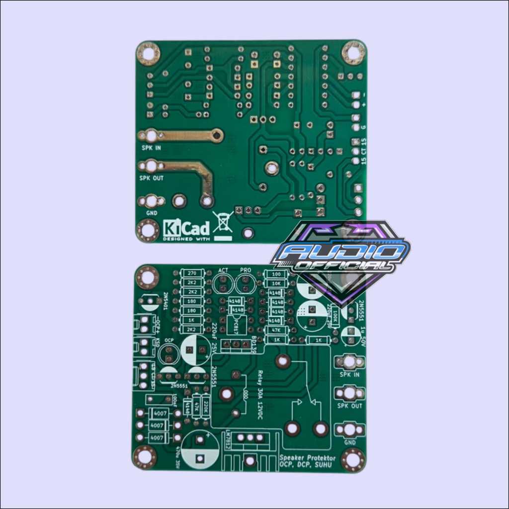 PCB Protek Spiker OCP DCP Suhu / Speaker Protektor OCP+DCP+ Stereo Double Layer FR4 Fiberglass