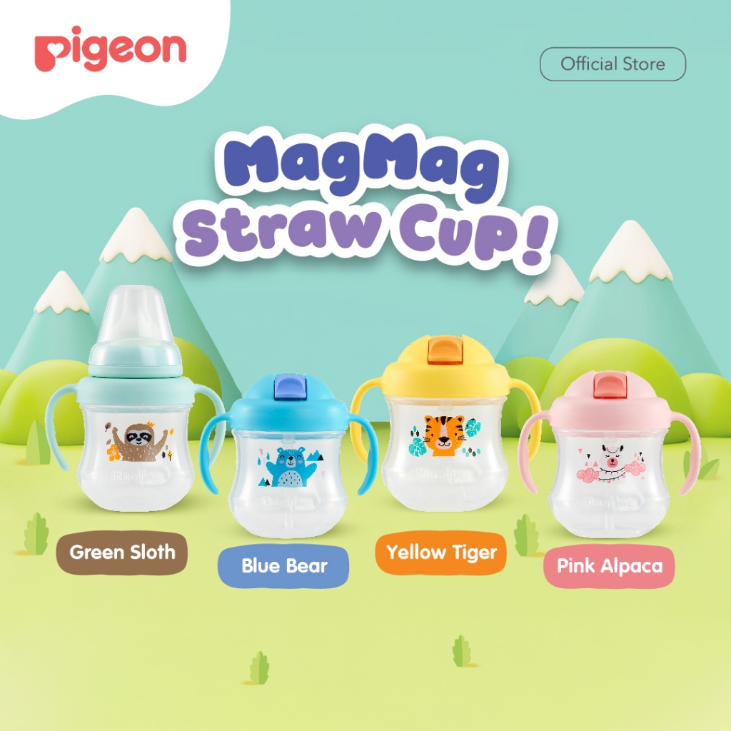 Pigeon Magmag Straw Cup | Botol Minum Bayi |  Gelas Minum Bayi Anti Tumpah |  BPA Free |  Sippy Cup 