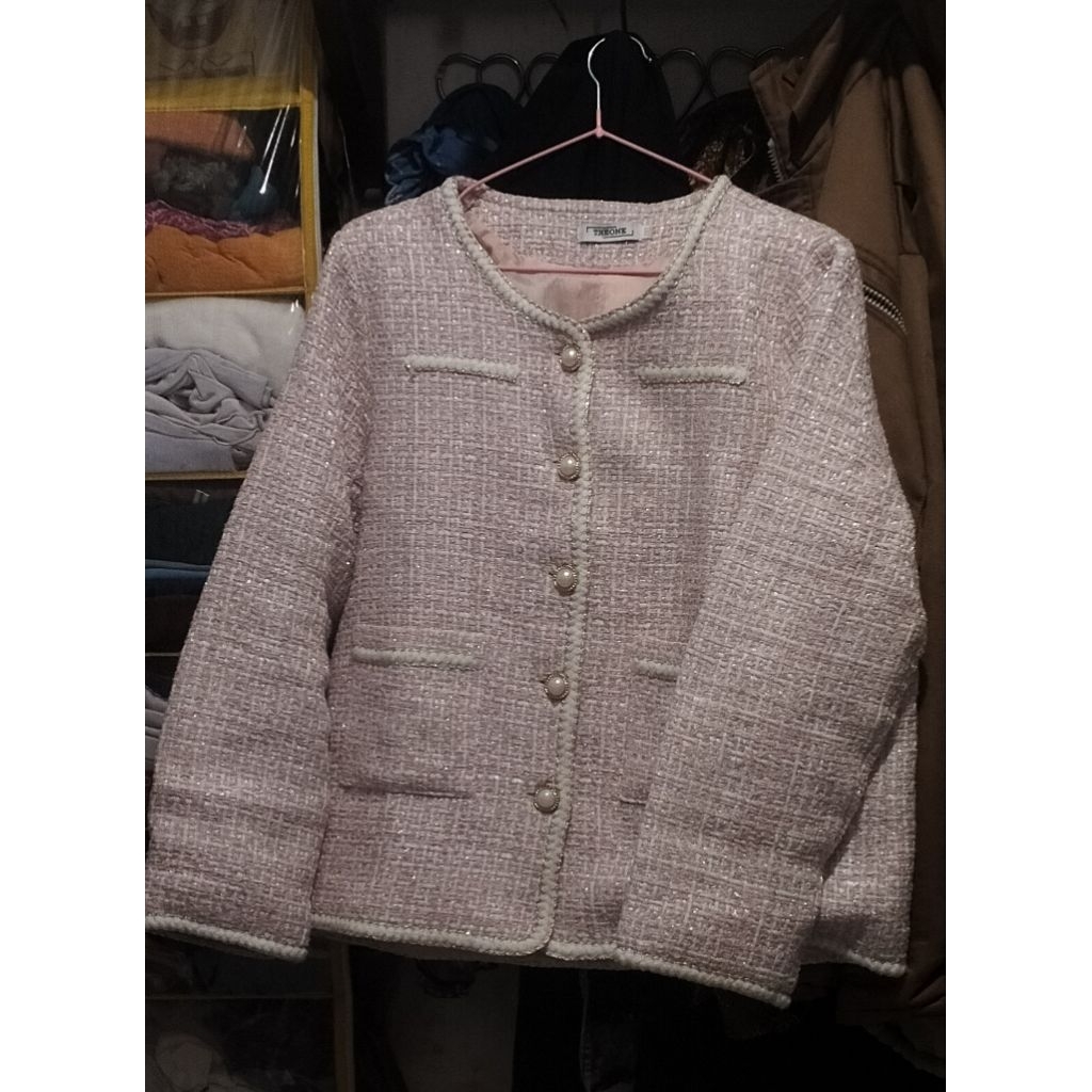 blazer tweed pink